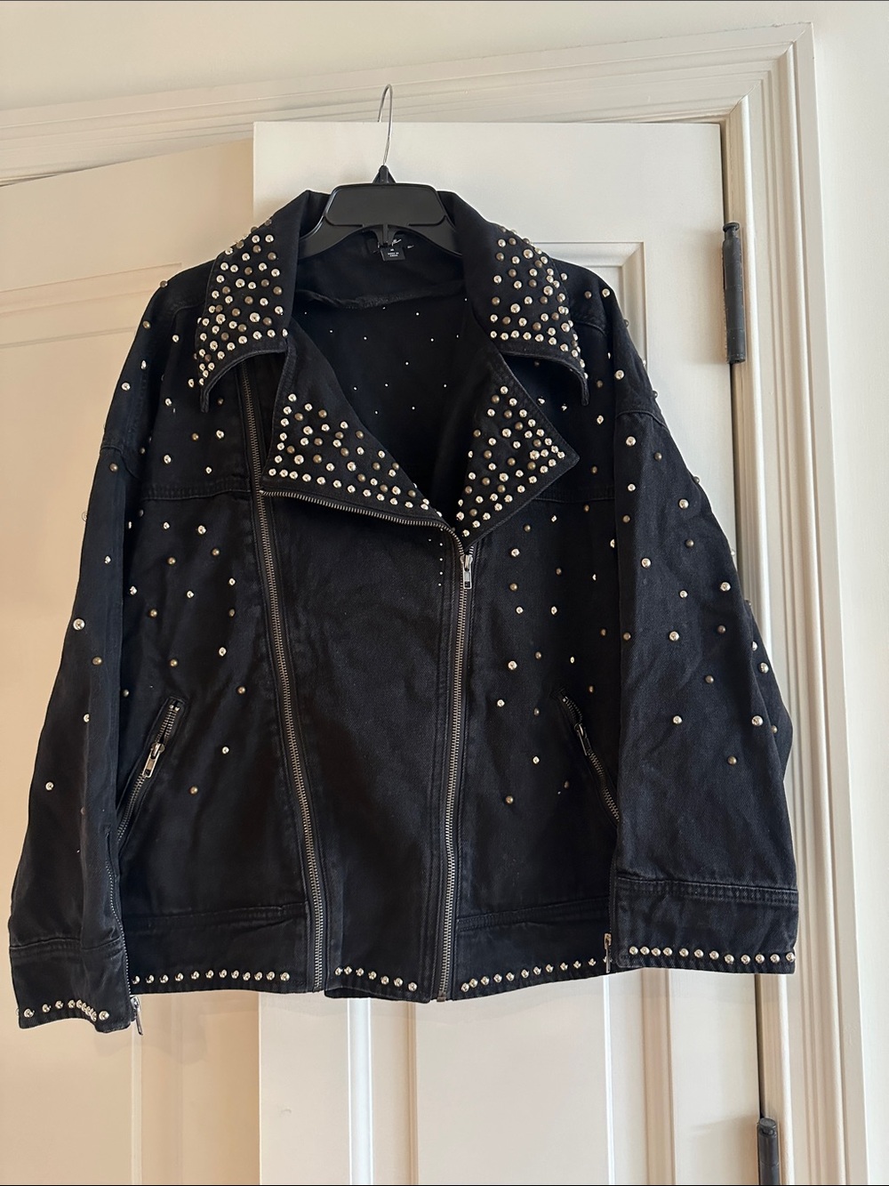 Nasty Gal Black Studded Moto Jacket